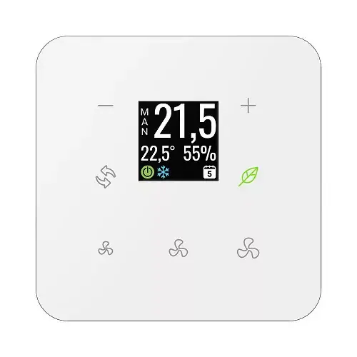 Azonnal elérhető GRT3-270W Érintőgombos üvegtermosztát (fehér, lekerekített)