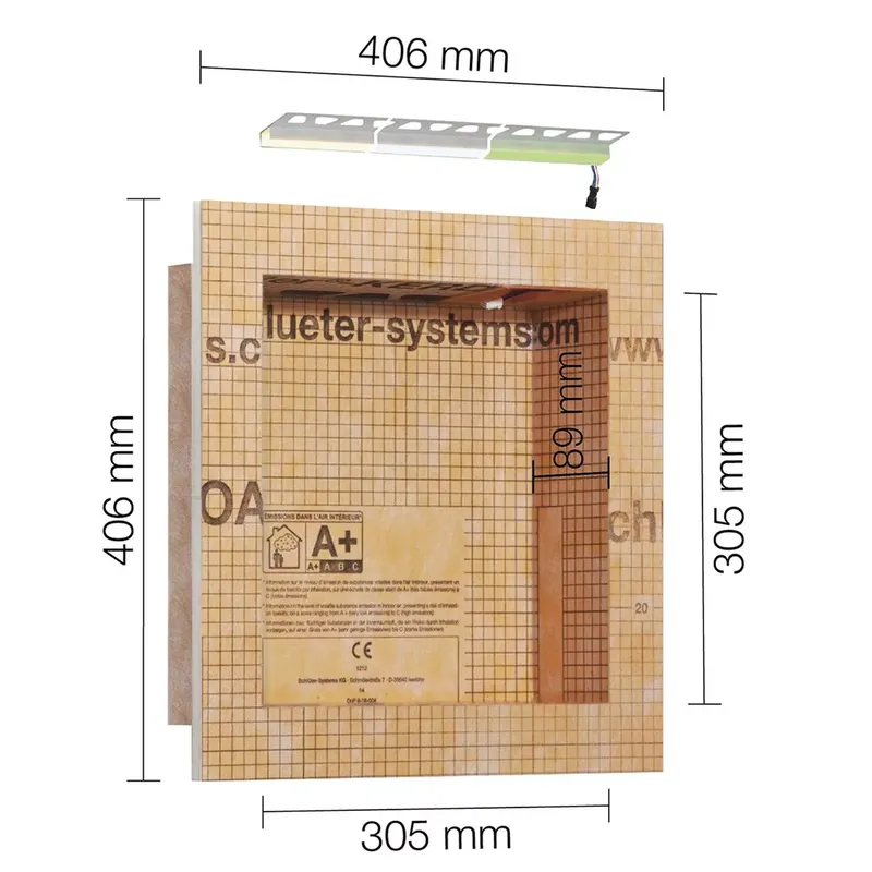 Schlüter Kerdi Board NLT fülkegarnitúra LED világítással, meleg fehér, 30,5x30,5x8,9 cm Akciós ár