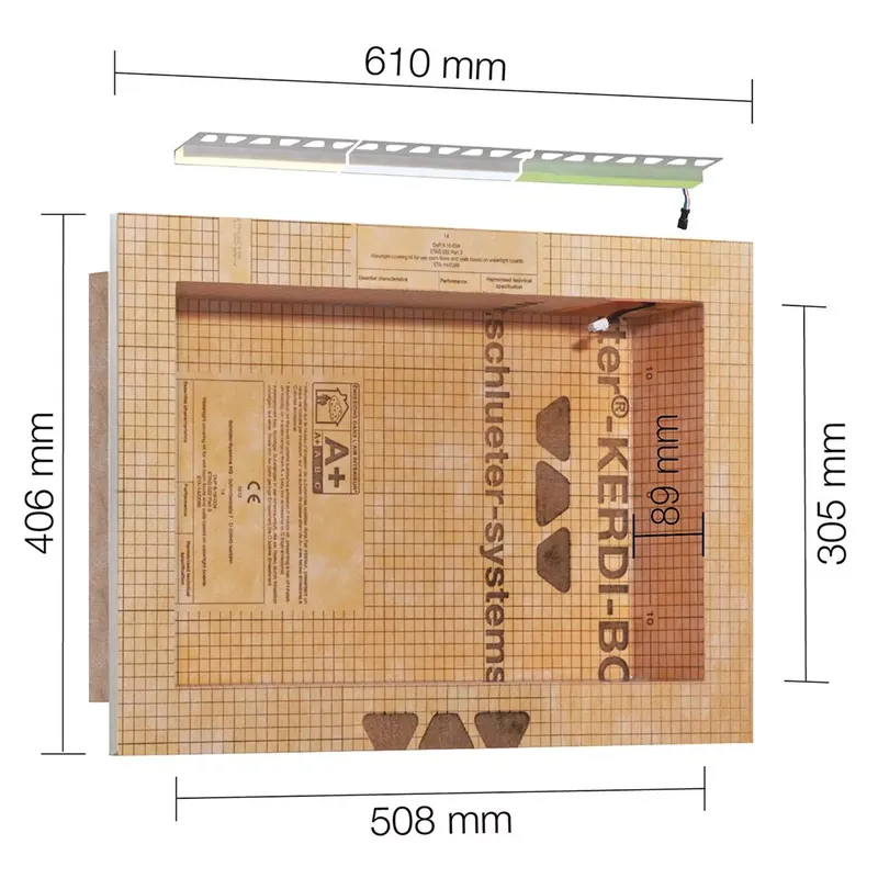 Schlüter Kerdi Board NLT fülkegarnitúra LED világítással, meleg fehér, 50,8 x 30,5 x 8,9 cm Bestseller