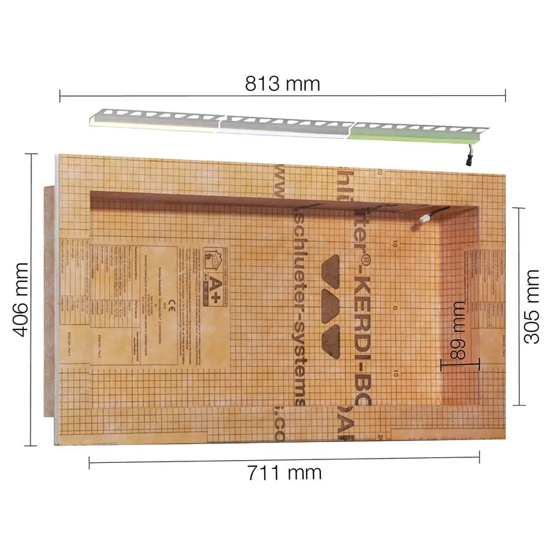 Schlüter NLT-BR fülkegarnitúra RGB LED világítással, szabályozható 71,1x30,5x8,9 cm Vásárlói kedvenc