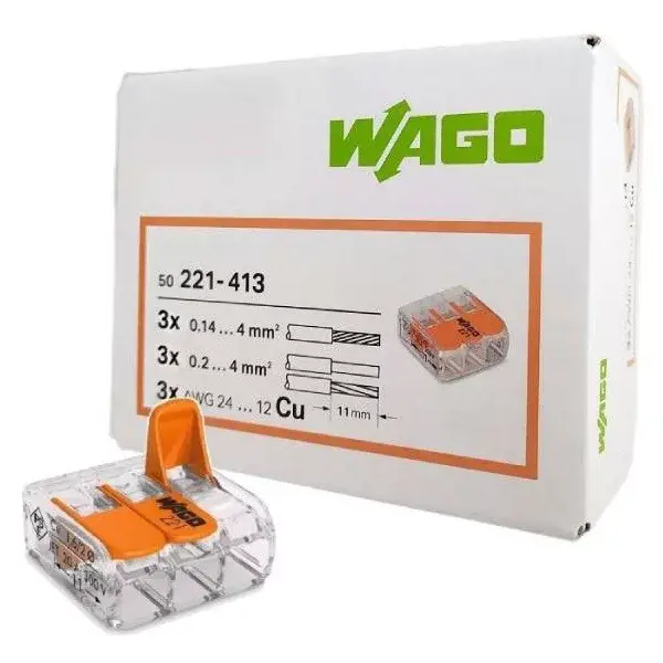 Népszerű WAGO Sorkapocs 3-as 50 db/csomag