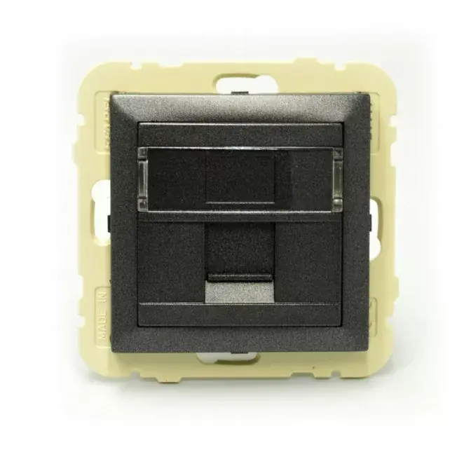 90441_SIS Szimpla RJ45 keretszerelvény, szürke színű Prémium