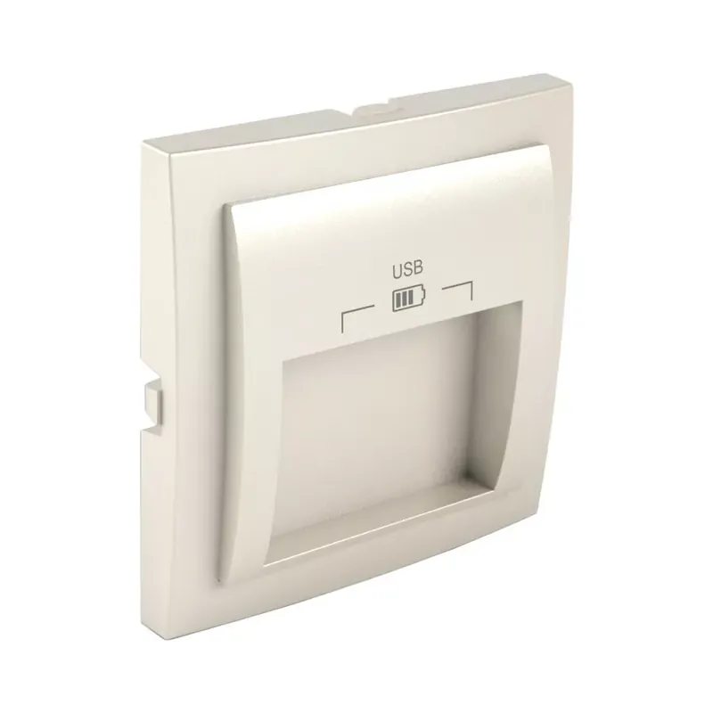 Biztonságos fizetés 90673_TPE Fedlap dupla USB-A aljzathoz (20°-os), gyöngyház