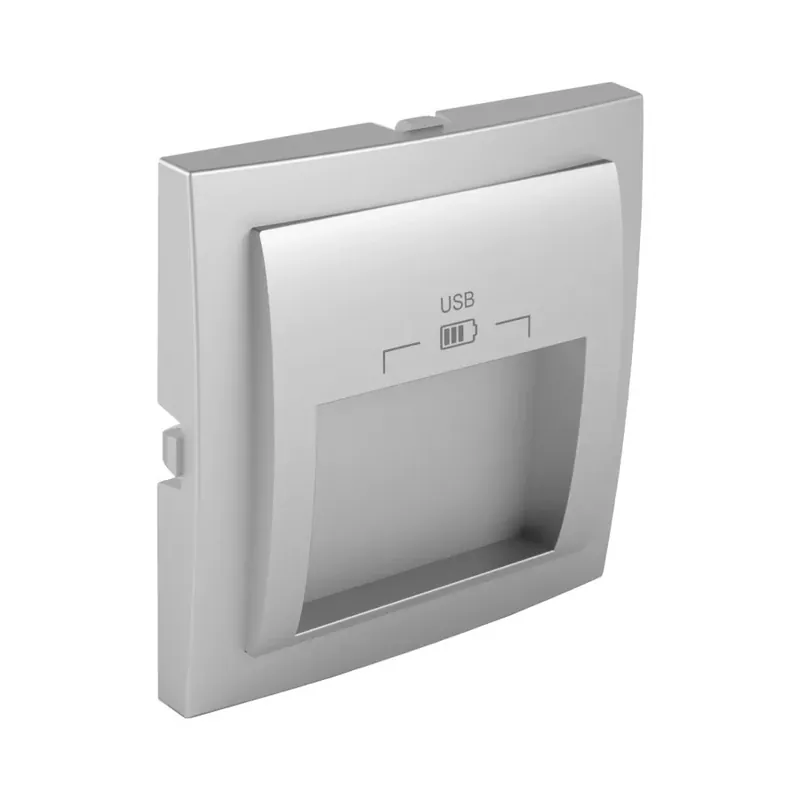 Kedvezményes ár 90673_TAL Fedlap dupla USB-A aljzathoz (20°-os), alumínium