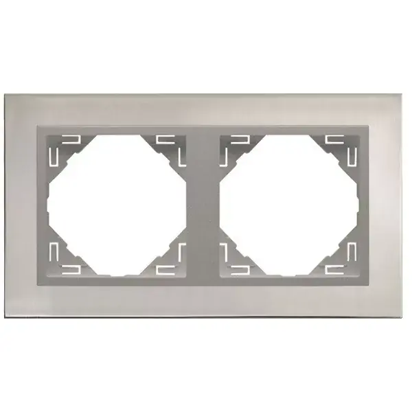 Népszerű 90920_TIA METALLO Kettes keret, inox/alumínium