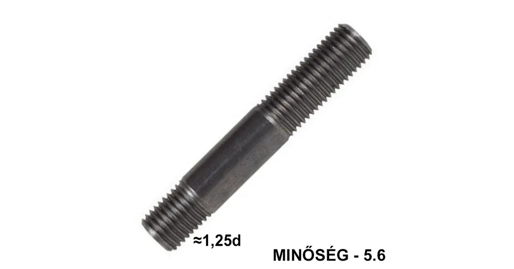 Népszerű ÁSZOKCSAVAR M12*100 1.25d DIN 939-5.6 NAT. IMPORT