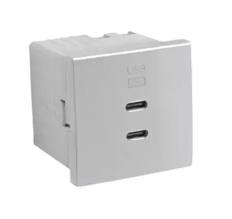45382_SAL dupla USB töltő (2x USB-C), alumínium Akciós ár