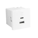 45381_SBM dupla USB töltő (USB-A + USB-C), matt fehér Szuper ajánlat