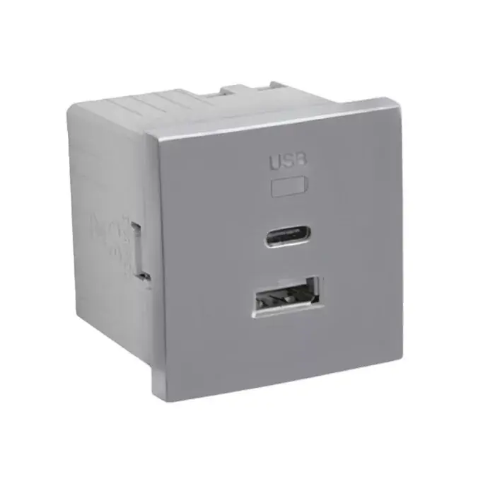 Nézd meg most 45381_SAL dupla USB töltő (USB-A + USB-C), alumínium