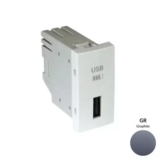 Alacsony ár 45383_SGR USB-A töltő, grafit - 1 modul