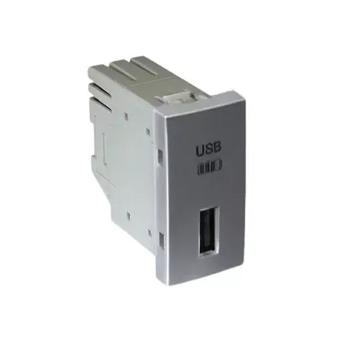 45383_SAL USB-A töltő, alumínium - 1 modul Biztonságos fizetés