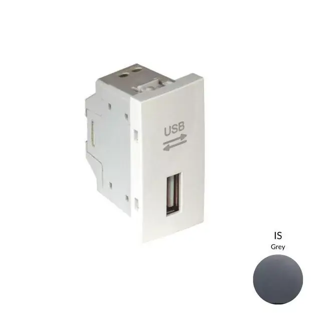 Gyors szállítás 45437_SIS USB-A adatkommunikációs aljzat, szürke - 1 modul