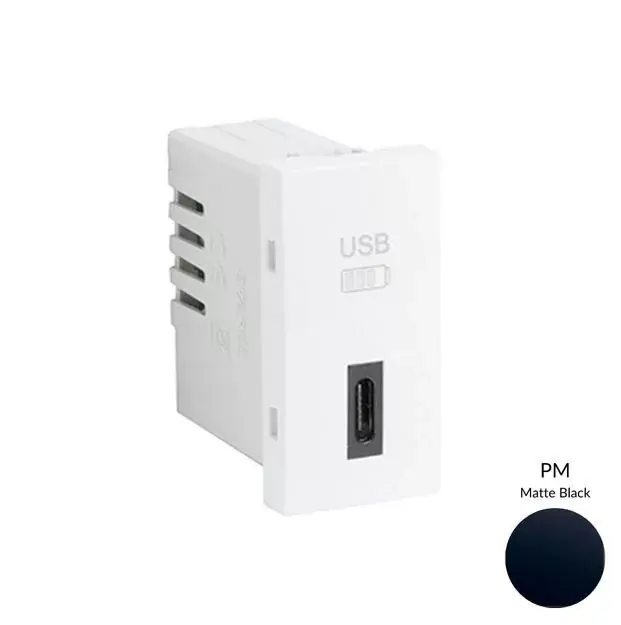Népszerű 45387_SPM USB-C töltő, matt fekete - 1 modul