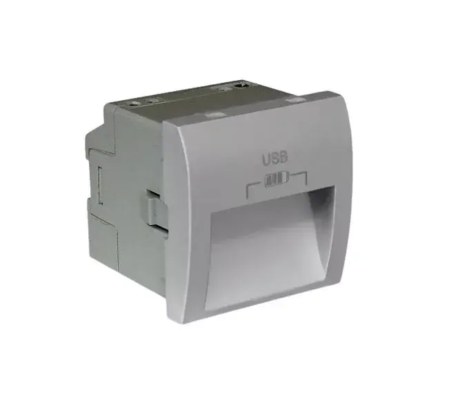45384_SAL dupla USB töltő (2x USB-A), 20°-os kimenet, alumínium Legnépszerűbb