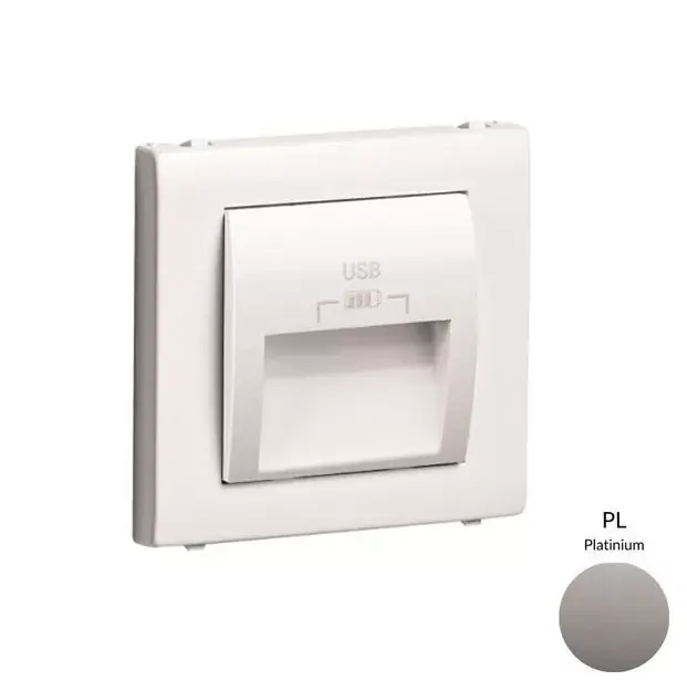 50673_TPL dupla USB töltő (2x USB-A), 20°-os kimenet, platina Árengedmény