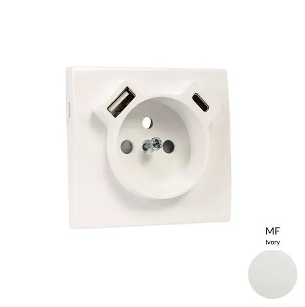 50650_TMF Fedlap Francia dugalj + USB-A + USB-C aljzathoz, elefántcsont Azonnal elérhető