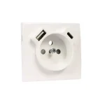 50650_TBR Fedlap Francia dugalj + USB-A + USB-C aljzathoz, fehér Kedvezményes ár
