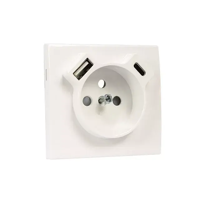 50650_TBR Fedlap Francia dugalj + USB-A + USB-C aljzathoz, fehér Kedvezményes ár