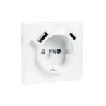 50630_TBR Fedlap Schuko + USB-A + USB-C aljzathoz, fehér Utolsó esély