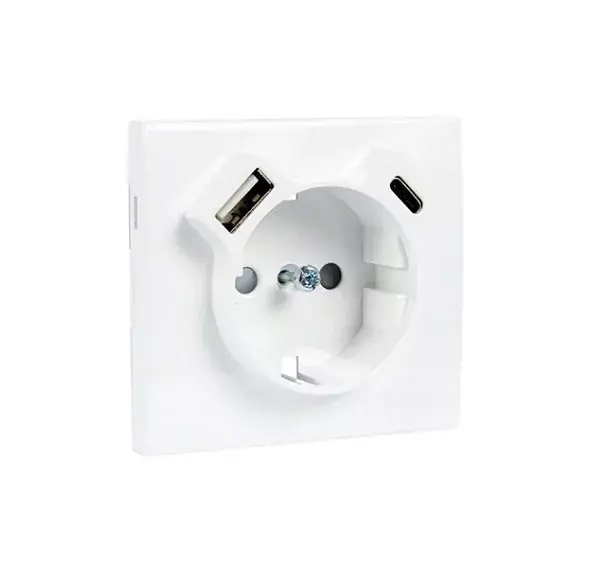 50630_TBR Fedlap Schuko + USB-A + USB-C aljzathoz, fehér Utolsó esély