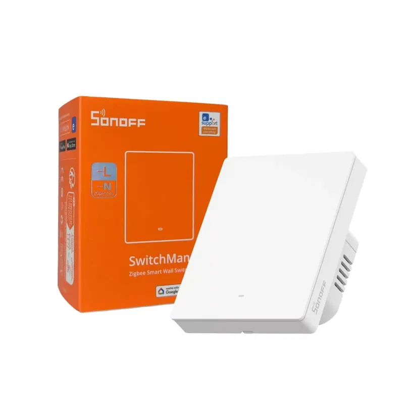 Akció Sonoff SwitchMan M5 Zigbee 1 áramkörös, sorolható okos villanykapcsoló, fehér (ZBM5-1C-80W)