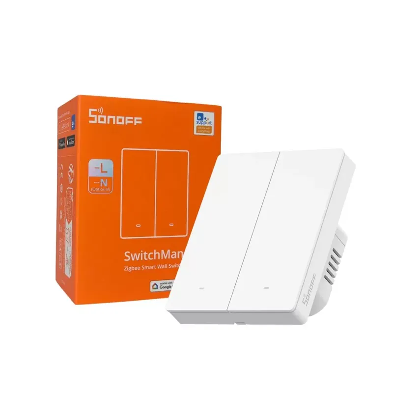 Nézd meg most Sonoff SwitchMan M5 Zigbee 2 áramkörös, sorolható okos villanykapcsoló, fehér (ZBM5-2C-80W)
