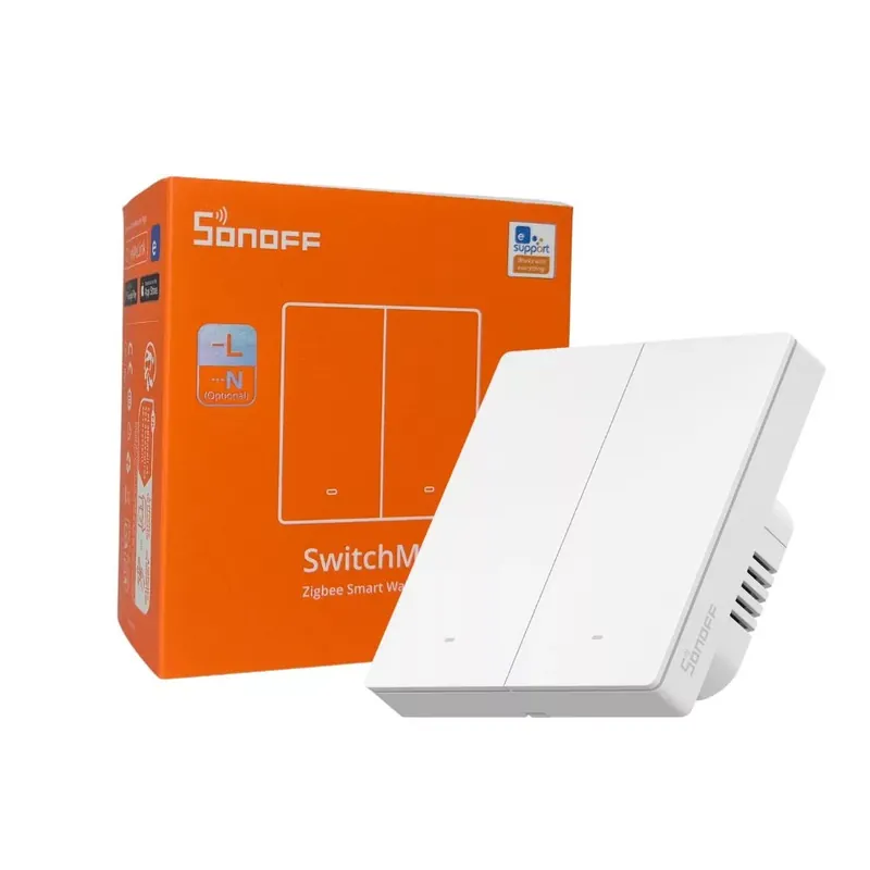 Azonnal elérhető Sonoff SwitchMan M5 Zigbee 2 áramkörös, okos villanykapcsoló, fehér (ZBM5-2C-86W)