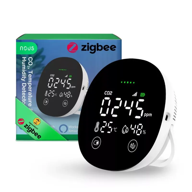 Vedd meg online NOUS E10 Tuya Zigbee okos szén-dioxid (CO₂), hőmérséklet és páratartalom érzékelő