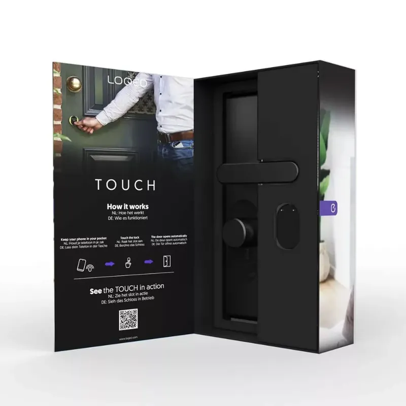 Biztonságos fizetés Shelly LOQED érintős okos Wi-Fi + Bluetooth zár, fekete