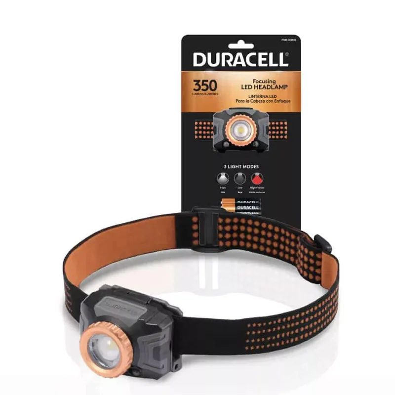 Duracell Fejlámpa DH350SE Fókuszálható (+3AAA) IPX4 (350 lumen) B1 Szuper akció