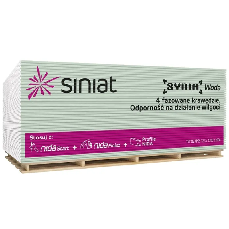 Expressz szállítás Gipszkarton tábla impregnált 12,5mm - Siniat Nida (2,5 m2/tábla) 72db/