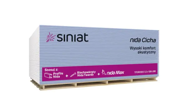 Gipszkarton tábla impregnált 12,5mm - Siniat Nida (2,5 m2/tábla) 72db/ Biztonságos fizetés