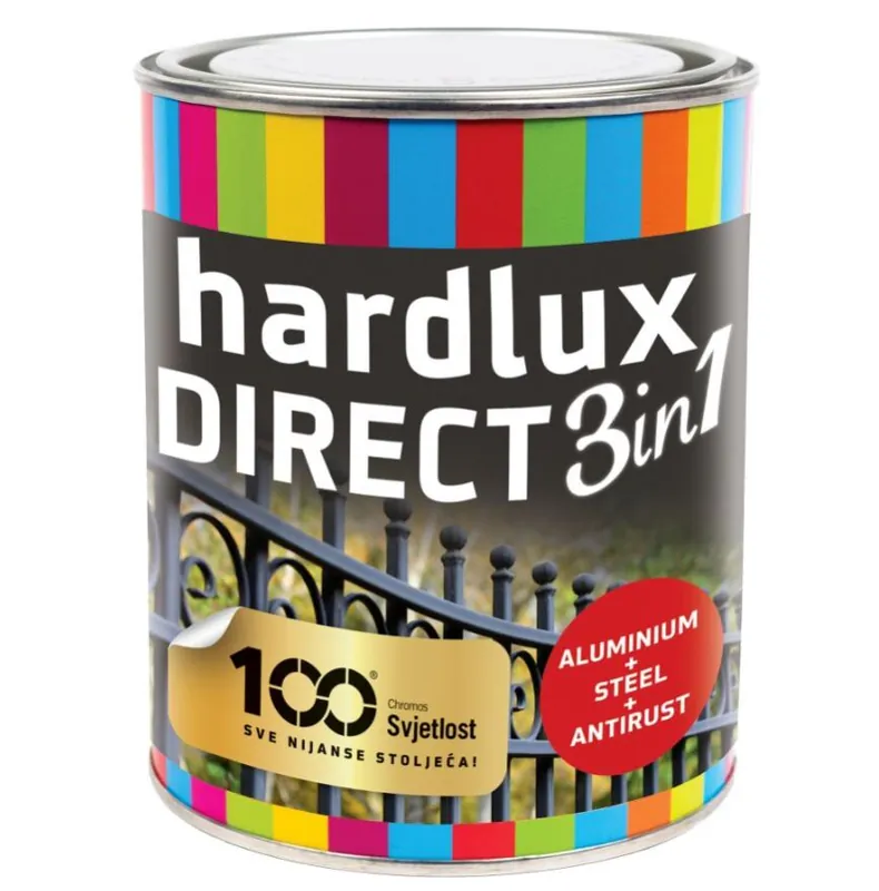 3 in 1 Hardlux Direct korróziógátló alapozó és fedő zománc Ral 9005 fekete 0,75l Újdonság