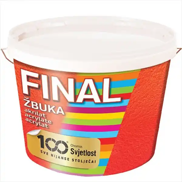 Kiárusítás Vakolat 1,5mm kapart fehér Final akril (Fujható vakolat)25kg Akrilni Malter