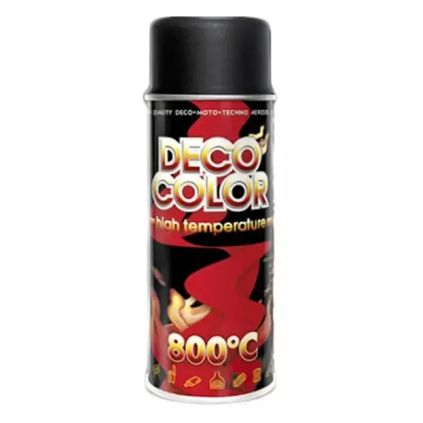 Deco Color 800‘C hőálló fekete fújható festék spray 400ml Exkluzív ajánlat