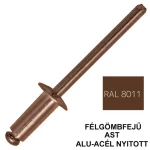 HÚZÓSZEGECS NYITOTT 4.8*55 DIN 7337A FGF ALU-ACÉL RAL8011 EGYEDI UTOLSÓ DARABOK Biztonságos vásárlás