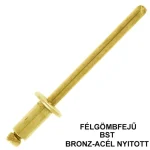 HÚZÓSZEGECS NYITOTT 3.9*25 DIN 7337A FGF BRONZ-ACÉL DSU BST UTOLSÓ DARABOK Gyors kiszállítás