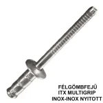 Árengedmény HÚZÓSZEGECS NYITOTT 4.8*07 DIN 7337A FGF A2A2 INOX-INOX DSU ITX MULTIGRIP UTOLSÓ DB-OK