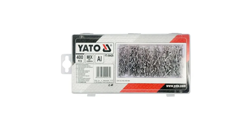 Bestseller YATO 36420 HÚZÓSZEGECS KÉSZLET 400 DB-OS 2,4-4,8mm