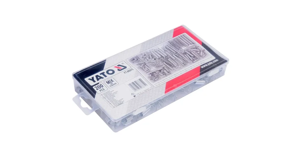 Vedd meg online YATO 06875 RUGÓ KÉSZLET 200DB HÚZÓ-NYOMÓ VEGYESEN