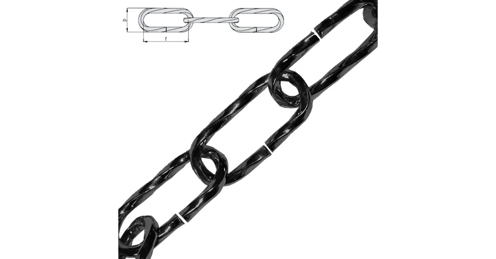 Olcsóbb DÍSZLÁNC CSAVART D3.8 FEKETE TWISTED SILA