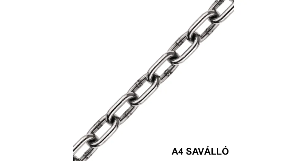 FOLYÓLÁNC D2.0 RÖVIDSZEMŰ DIN 766 A4 8*12 INOX IMPORT Különleges ajánlat