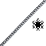 Kiárusítás SODRONYKÖTÉL D1.5 T6*7 DIN 3055 HG. SZE 1,55KN VÁGOTT IMPORT