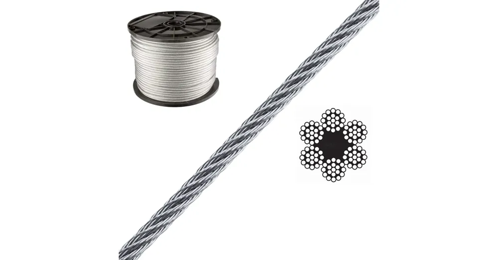 SODRONYKÖTÉL D4.0 T6*19 DIN 3060 HG. SZE 9.41KN IMPORT 100FM/TEKERCS Népszerű