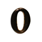 HÁZSZÁM ANTIK-BRONZ ÖNTÖTT 0 ÜTHETŐ CSAPPAL, TIPLIVEL 80mm MAGYAR N°302 Korlátozott ajánlat