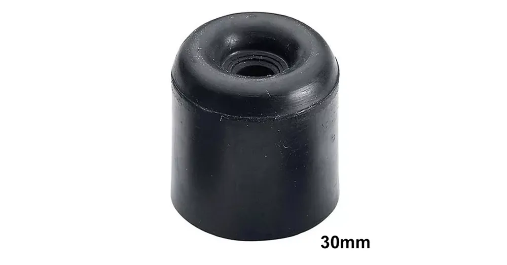 Biztonságos fizetés AJTÓÜTKÖZŐ KÚPOS D30-D27*27mm POLI-GUMI FEKETE D5mm FURAT MAGYAR