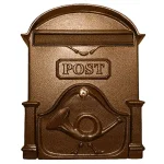 Biztonságos fizetés POSTALÁDA KÜLTÉRI ALU 30*40*7 ANTIK-BRONZ KÉTOLDALAS KÜRTÖS MAGYAR-VICA 400