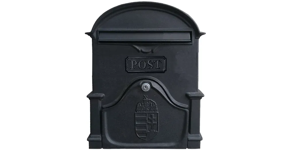 Kedvezmény POSTALÁDA KÜLTÉRI ALU 30*40*7 MATT FEKETE KÉTOLDALAS CÍMERES MAGYAR-VICA 400
