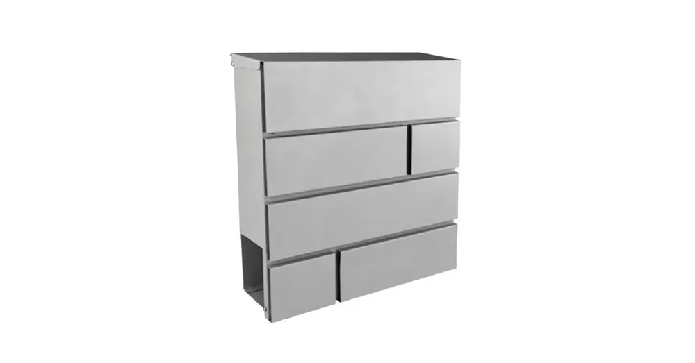 Végkiárusítás POSTALÁDA KÜLTÉRI ÁLLÓ ÚJSÁGTART.EZÜST(370X370X105) F.F.GROUP 41599
