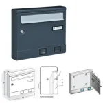 POSTALÁDA KÜLTÉRI FEKVŐ SZÜRKE (31*37*7cm) SOROLHATÓ SILMEC 10-518.81 Legkelendőbb